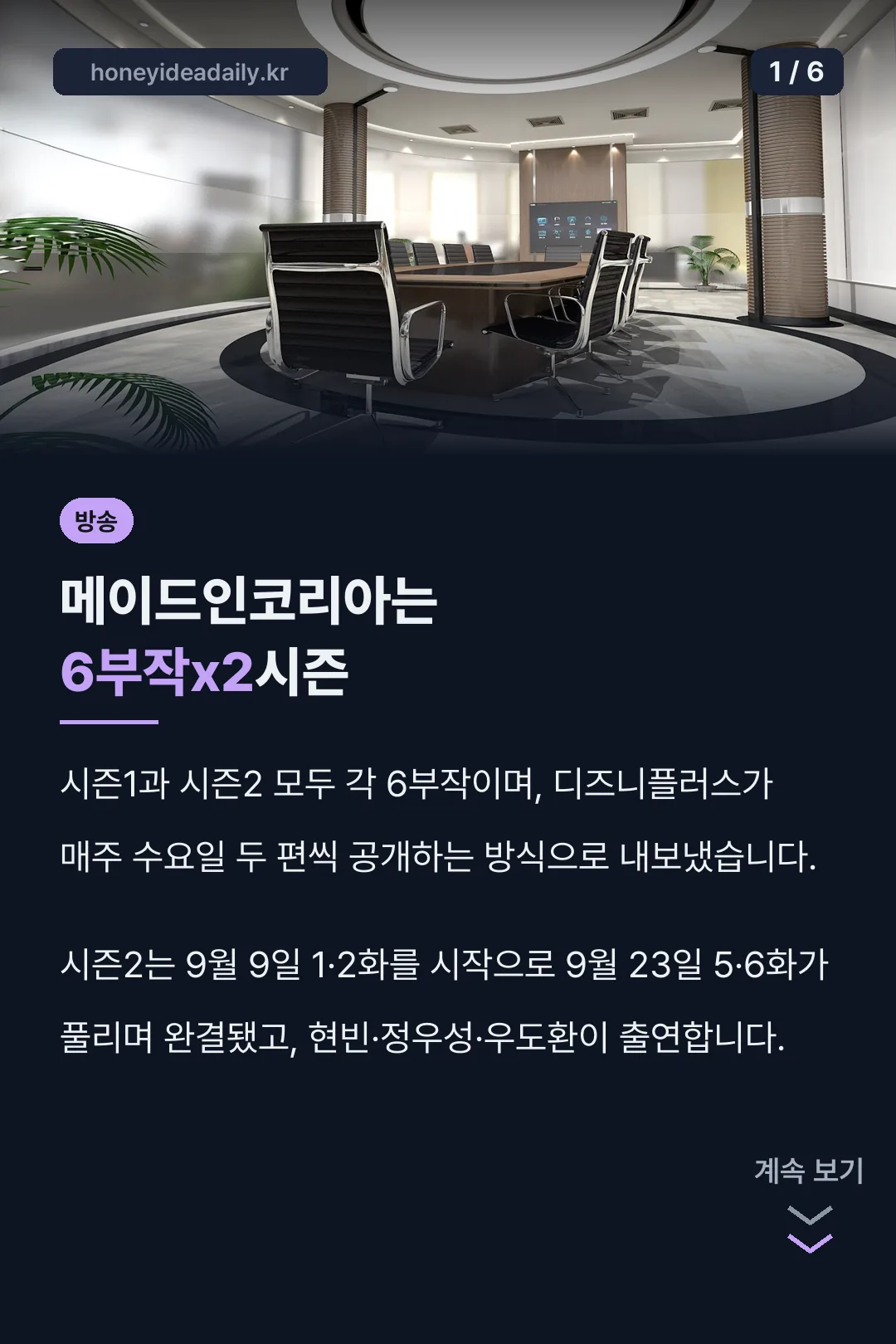 메이드인코리아는 6부작×2시즌