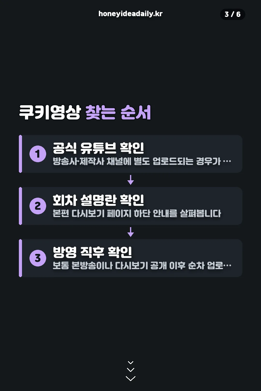 쿠키영상 찾는 순서