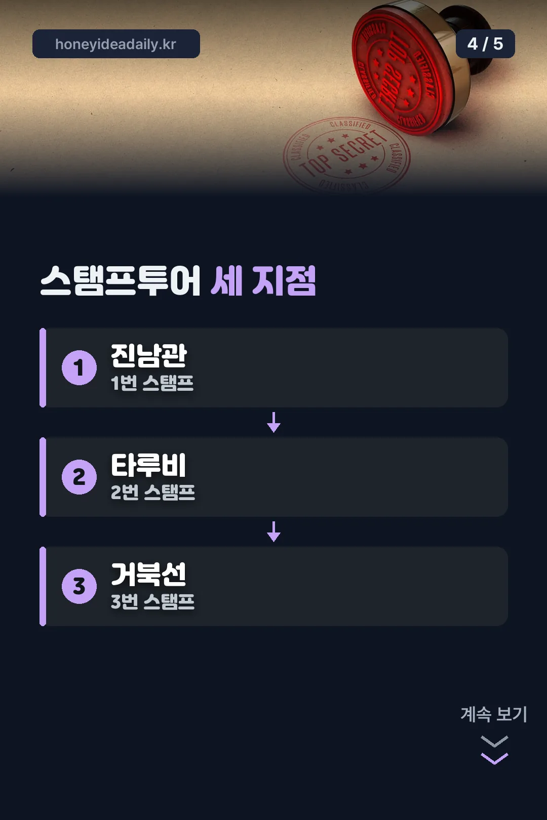 스탬프투어 세 지점